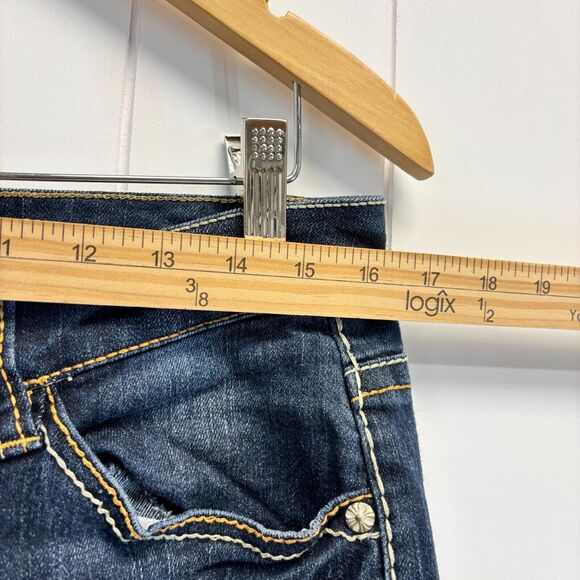 Union Bay Distressed Denim Capri Jeans Juniors Size 9 Y2K Grunge‎ Embroidered - Picture 7 of 9